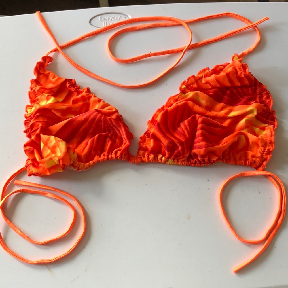 Plus Size Orange Bikini Top Like New No Beand